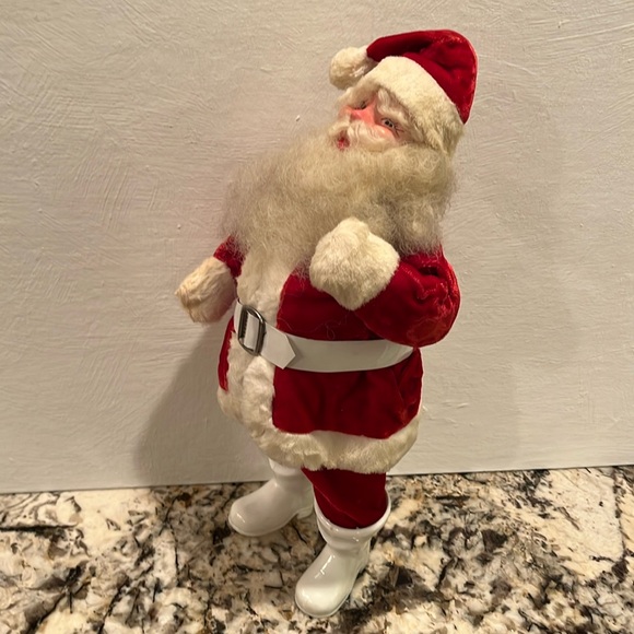 Harold Gale Vintage Red Velvet Suit Santa Claus Hand Painted Composite Face - Picture 9 of 16